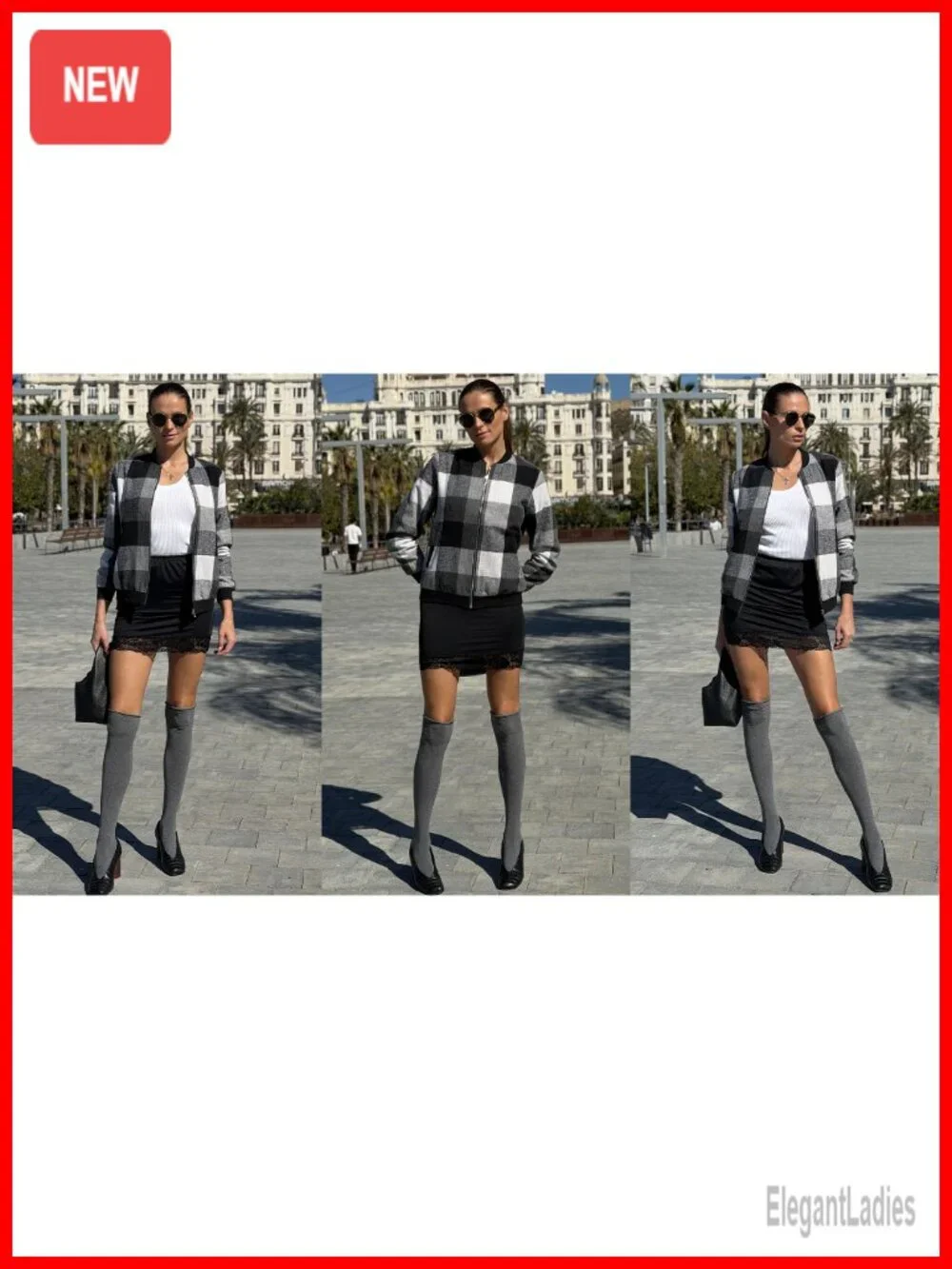 Women's Plaid Flannel Zip Up Bomber Jacket Lightweight Cotton Wool Blend